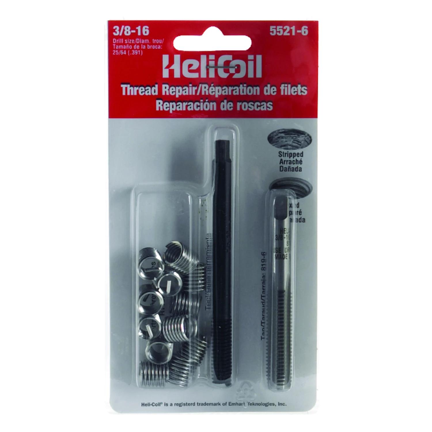 Thread Repair Kit, 3/8-16 Course
