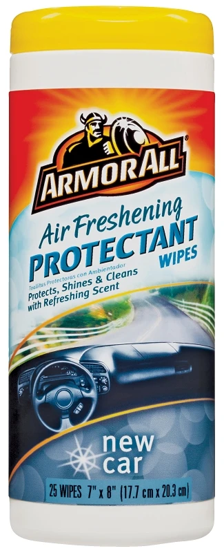 New Car Scent Air Freshening Car Protectant Wipes, 25 Count