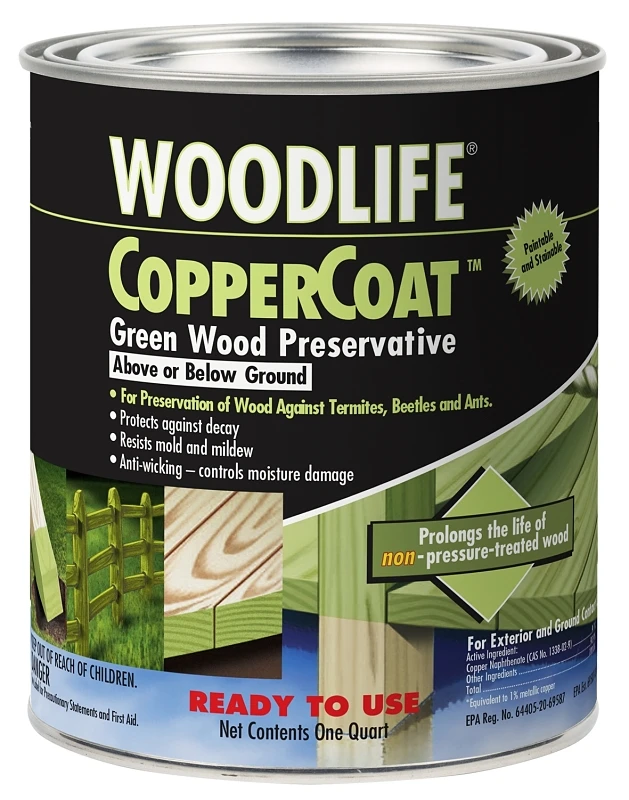 Wood Preservative, Coppercoat Green, 1-Qt.