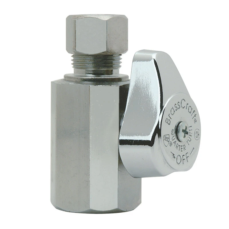 Chrome Straight Stop Valve, 1/2 In. x 3/8 In.