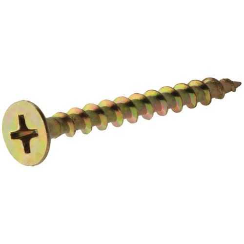 Wood Screws, Phillips Head, Zinc & Yellow, 2-In. x #6, 1-Lb.