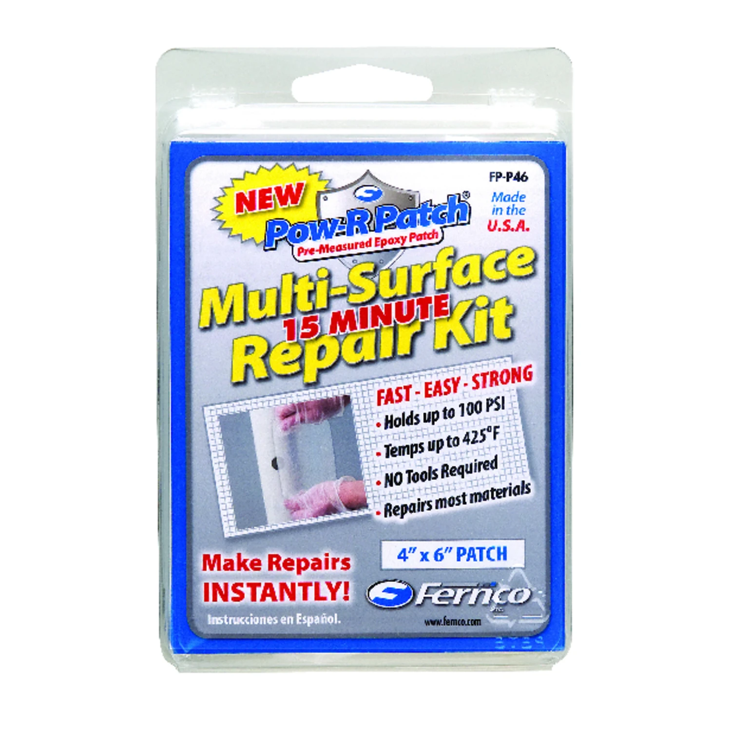 Pow-R-Patch Multi-Surface Repair Kit, 4 x 6-In.