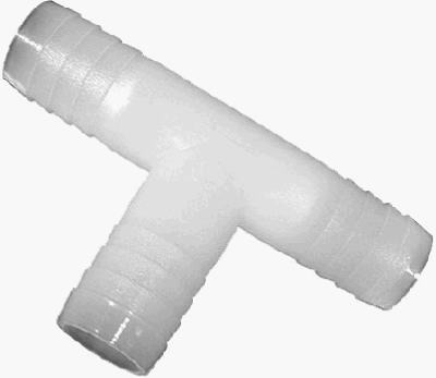 1/2 Inch Nylon Hose Barb Tee Fitting - Durable Plastic Pipe Connector