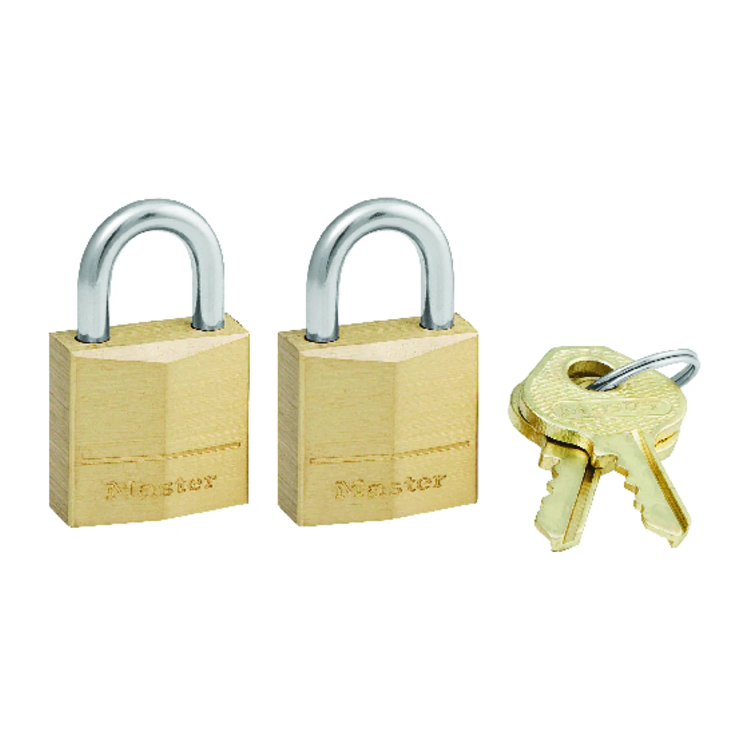 Solid-Brass Keyed-Alike Padlocks, Pin Tumbler,2-Pack, 3/4-In.