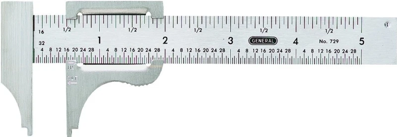 Slide Caliper, Stainless Steel, 4 In.