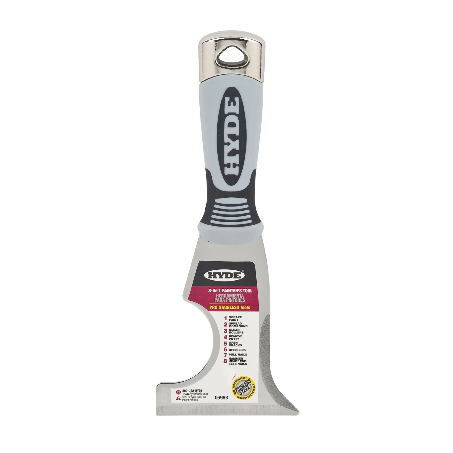 8-In-1 Painter's Tool, Stiff Steel Blade, 3-In.