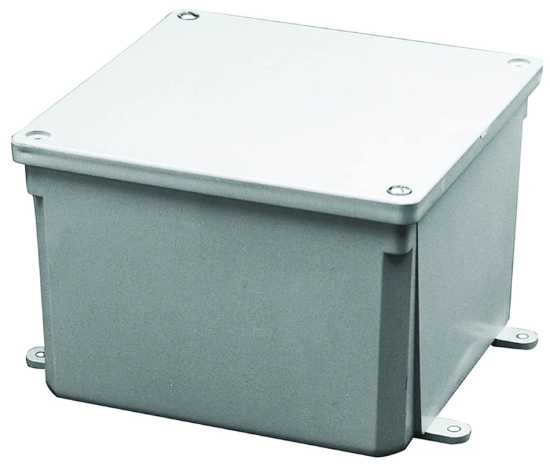 PVC Molded Junction Box, 6 x 6 x 4 In.