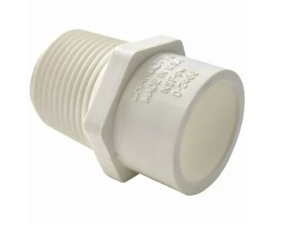 Schedule 40 PVC Pressure Reducing Adapter, Male, White, 3/4 x 1 In.