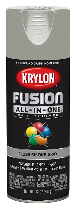 Fusion All-In-One Spray Paint + Primer, Gloss Smoke Gray, 12-oz.