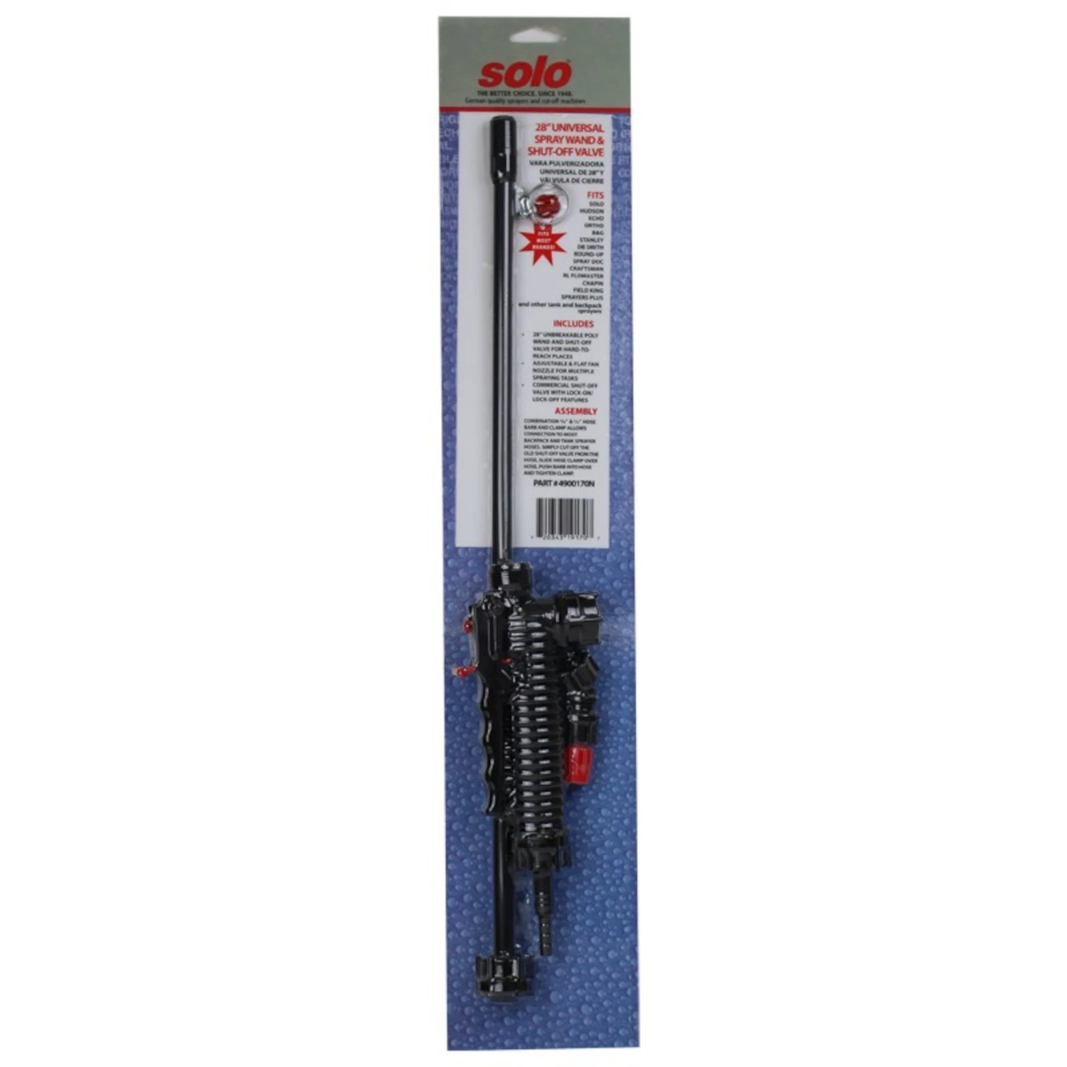 Garden Sprayer Wand & Shut-Off Valve, Universal Fit, 28-In. Wand