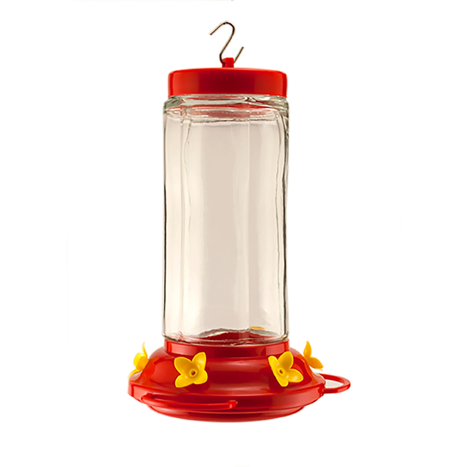 Bird Feeder, Hummingbird, Clear Swirl Glass, 30-oz.