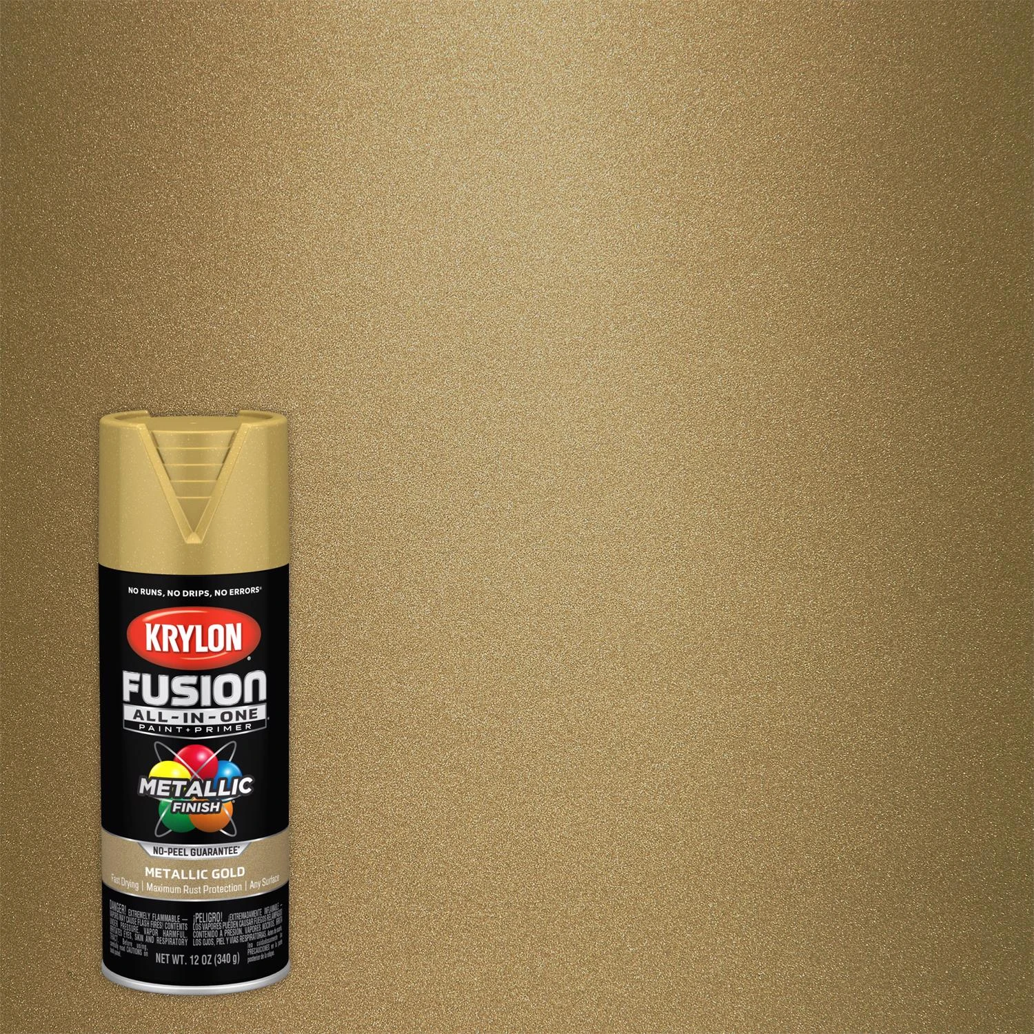 Fusion All-In-One Spray Paint + Primer, Gold Metallic, 12-oz.
