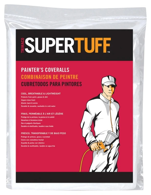SuperTuff Disposable Coverall, White, XL