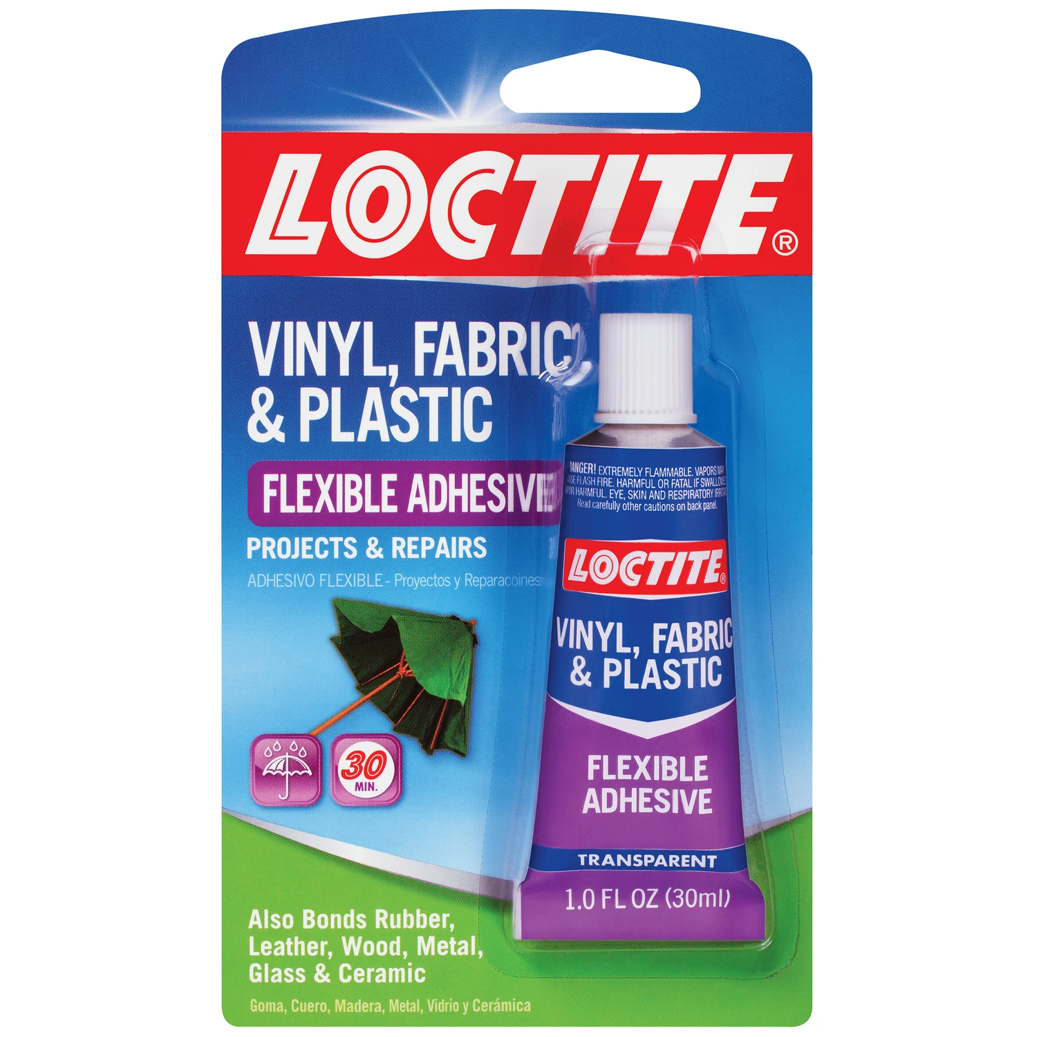 Vinyl, Fabric & Plastic Repair Adhesive, Clear, 1 oz.