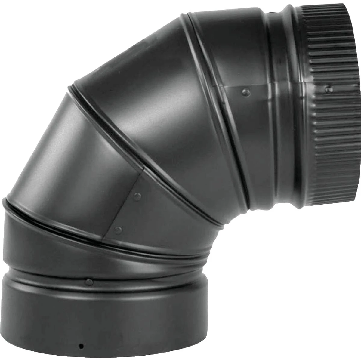 DSP Double Wall Stove Pipe, 6-Inch, 90 degree Elbow Matte Black Finish