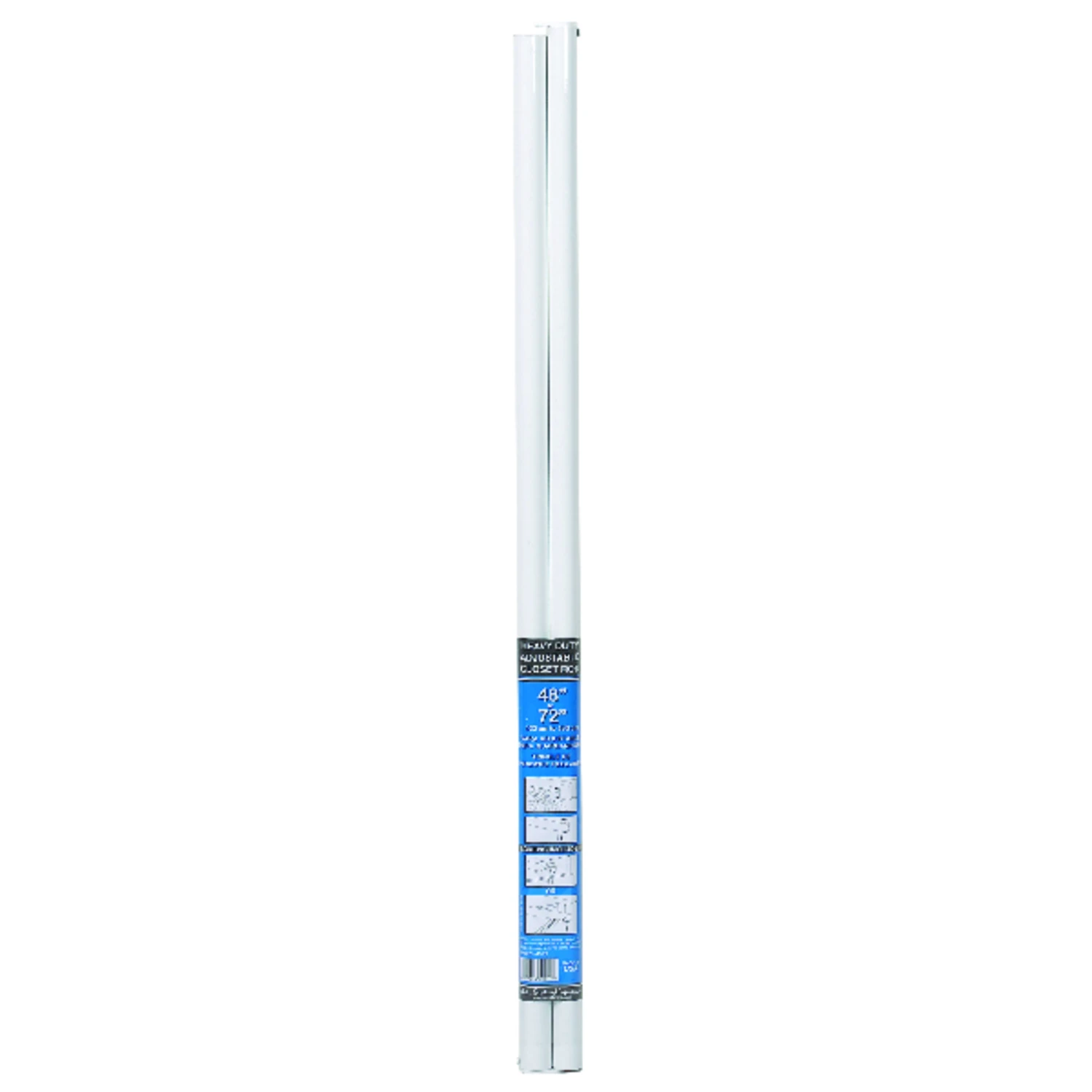 Closet Rod, Adjustable, White, 48 to 73-In.