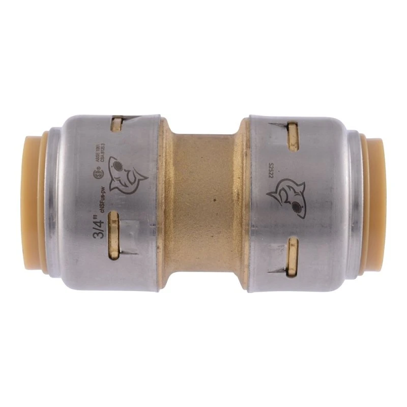 Push-Fit Pipe Coupling, Lead Free, 3/4 x 3/4 In.