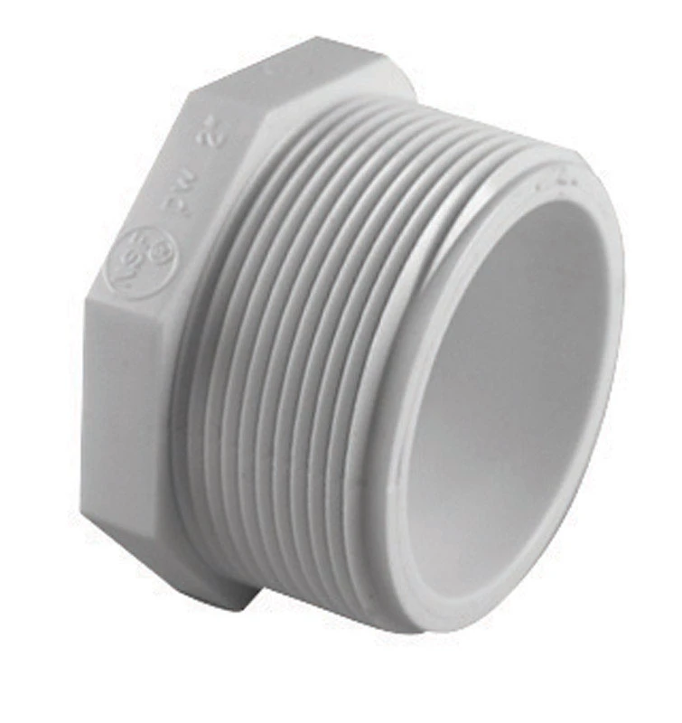 Schedule 40 Pipe Plug, White, 1-1/4 In. MPT