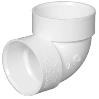 Schedule 40 DWV PVC Pipe Vent 90-Degree Elbow, 2 In.