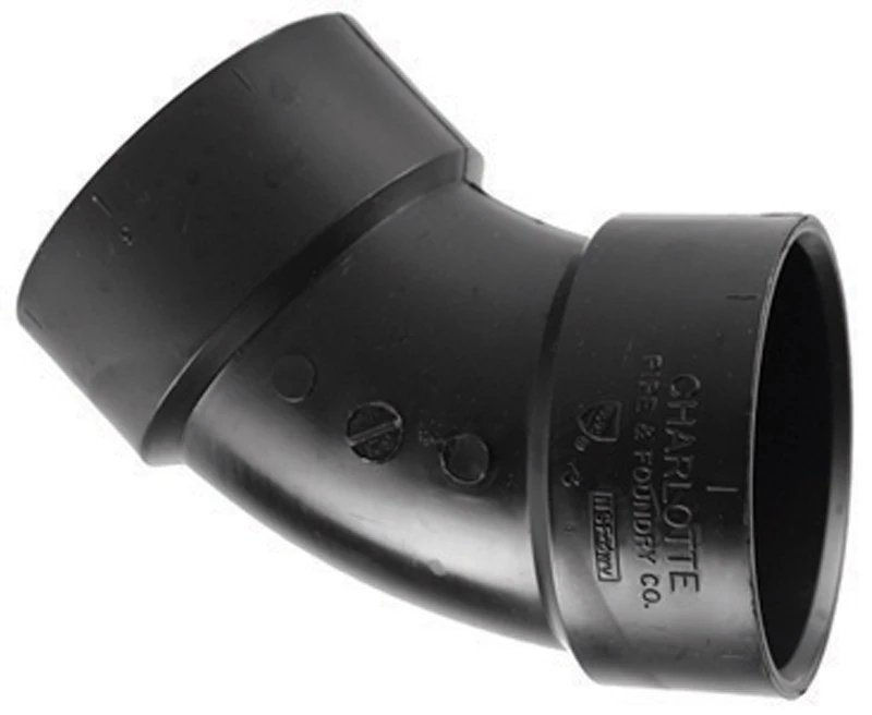 ABS/DWV 45-Degree Pipe Ell, 1/8 Bend, 3 In.