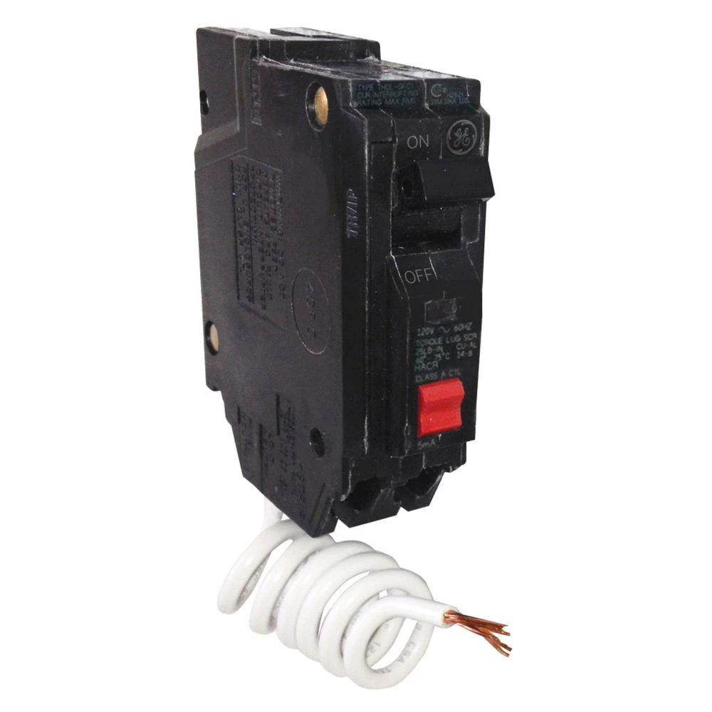 Single Pole 20 Amp Ground Fault Circuit Interrupter Breaker with Self Test Function