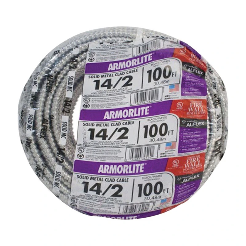 Flexible Conduit, Aluminum Metal Clad With Ground, 14/2, 100 Ft.