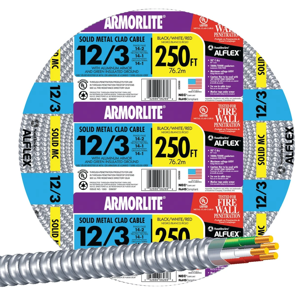 Aluminum Metal Clap Conduit, Flexible, 12-Gauge, 250 Ft.