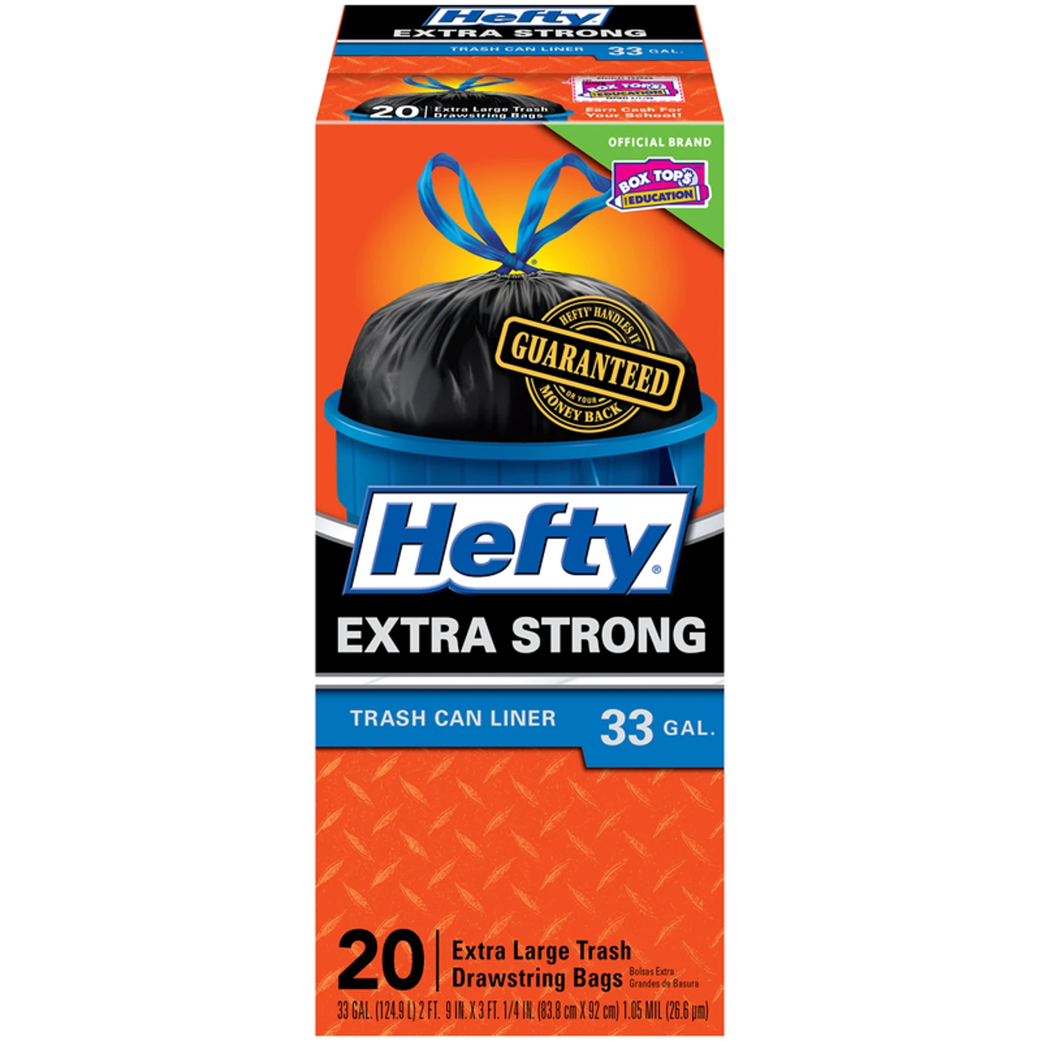 Strong Drawstring Trash Bags, 20-Ct., 33 Gallon