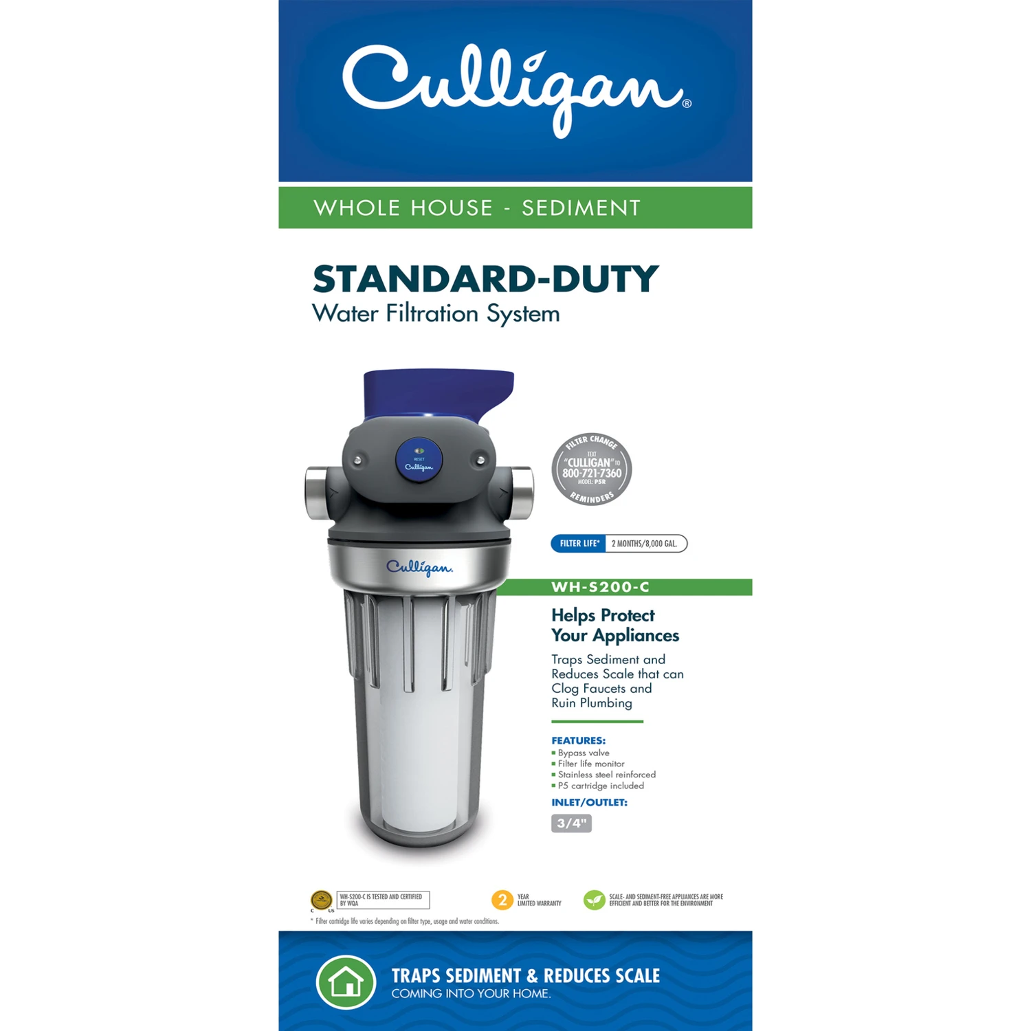 Whole-House Sediment Water Filter, 3/4 In. Connection