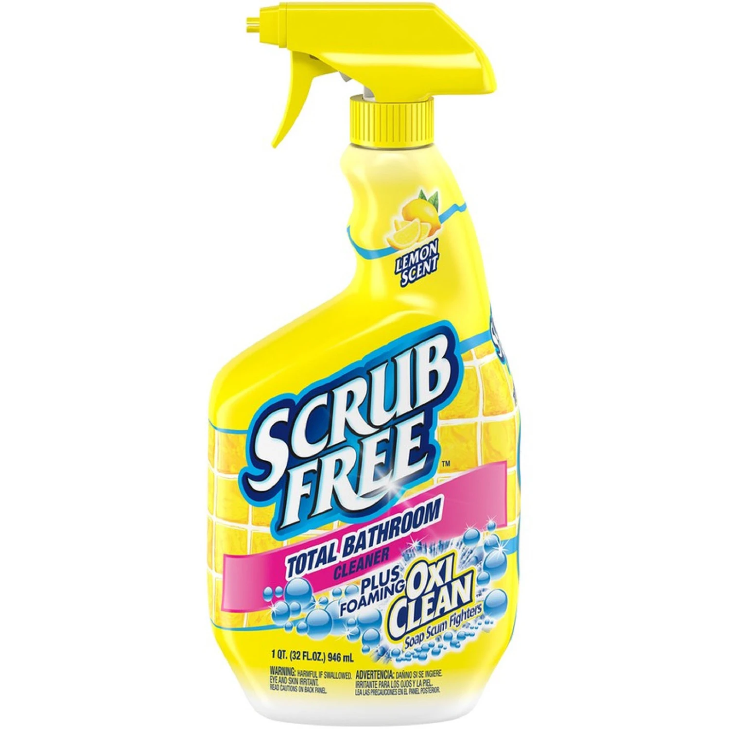 Scrub-Free Bathroom Cleaner, Lemon Scent, 32 oz.