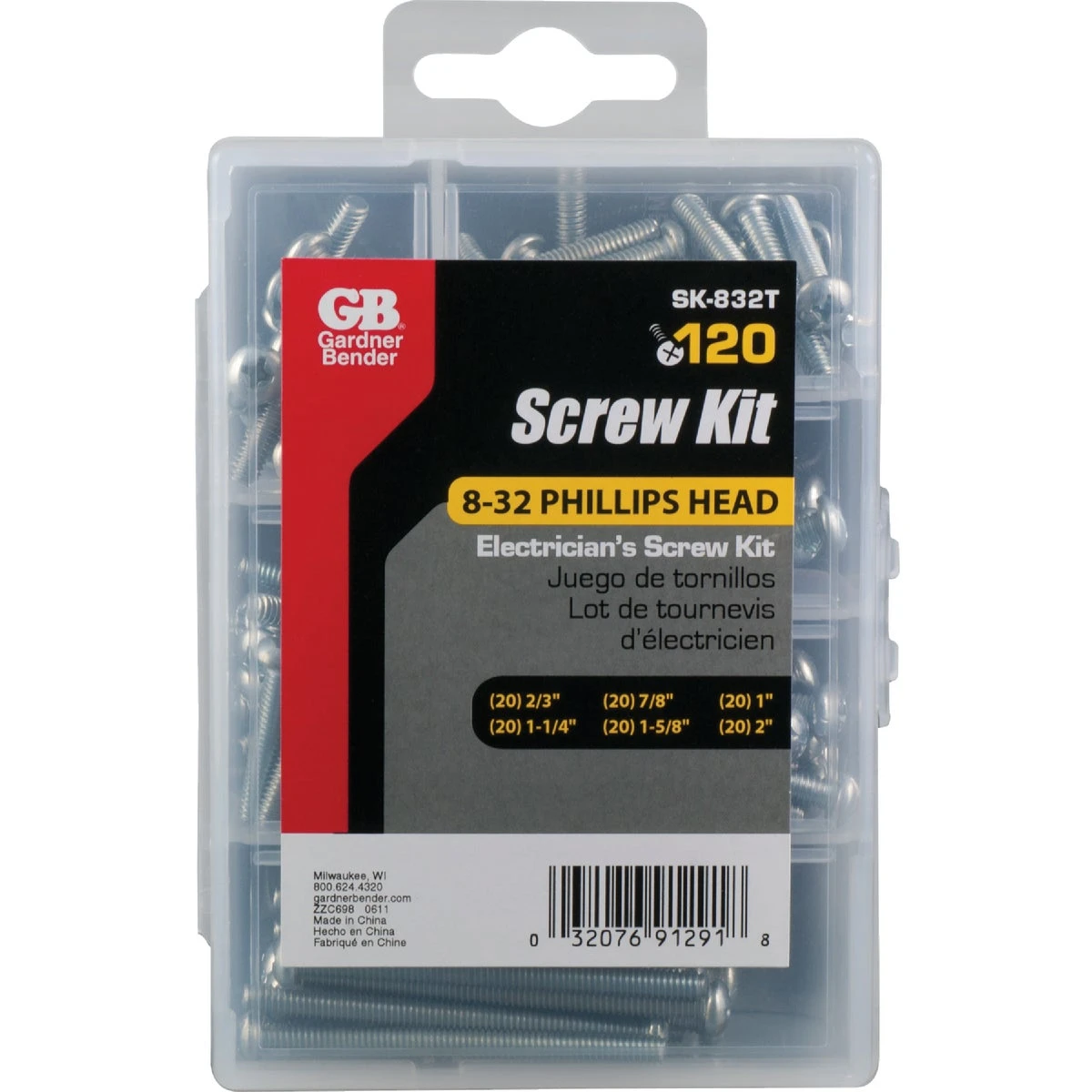 Electrician's Wall Plate Screw Kit, 8-32
