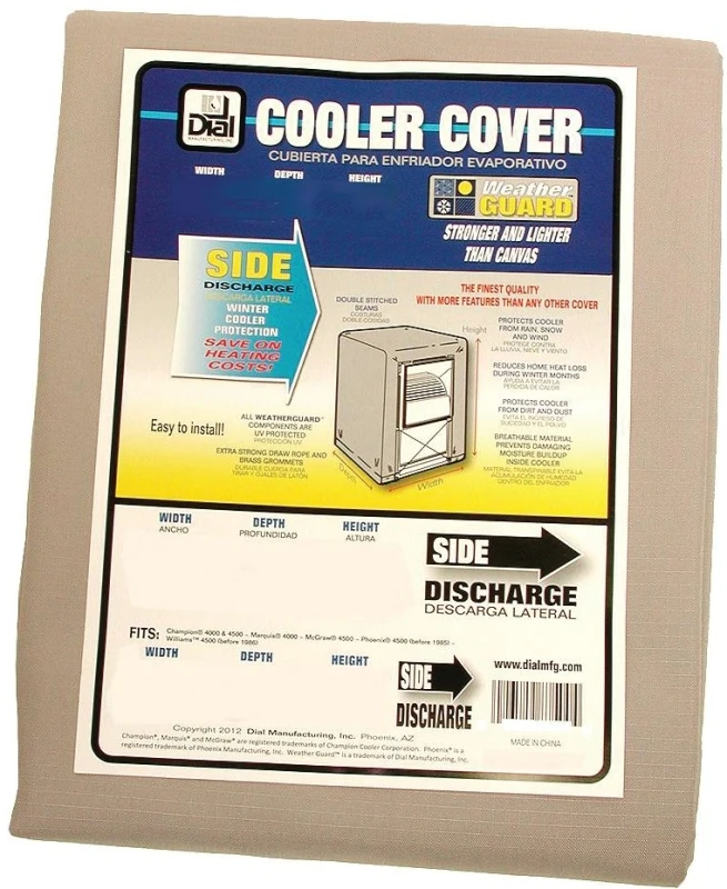 Side-Draft Evaporative Cooler Cover, Water Resistant Fabric, 34 x 34 x 36-In.