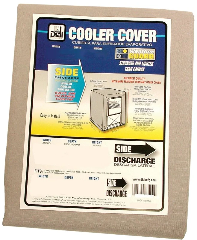 Side-Draft Evaporative Cooler Cover, Water Resistant Fabric, 34 x 34 x 40-In.