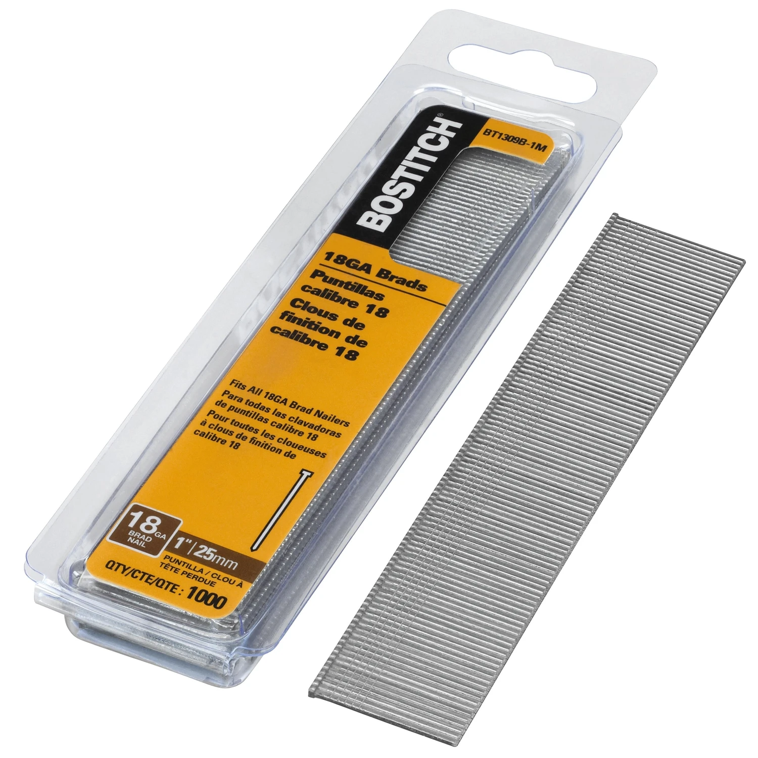 Brads, 18 Gauge, 1 In., 1,000-Ct.