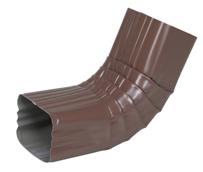 Gutter Front Elbow, Style A, 75 Degree, Brown Aluminum, 3 x 4 In.