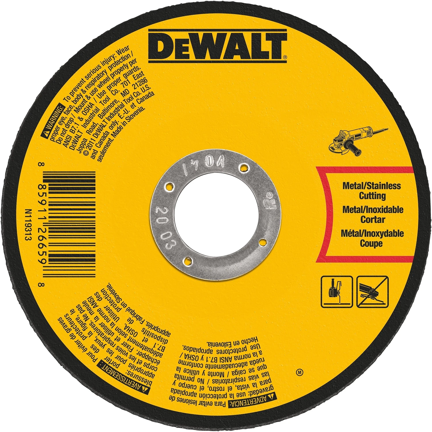 Cut-Off Wheel, Thin, Metal, 4 x .045 x 5/8 In.