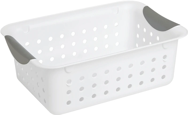 Small Ultra, Basket.White with Gray Inserts in Handles