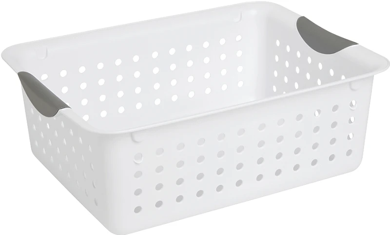 Medium Ultra Basket.White with Gray Inserts in Handles