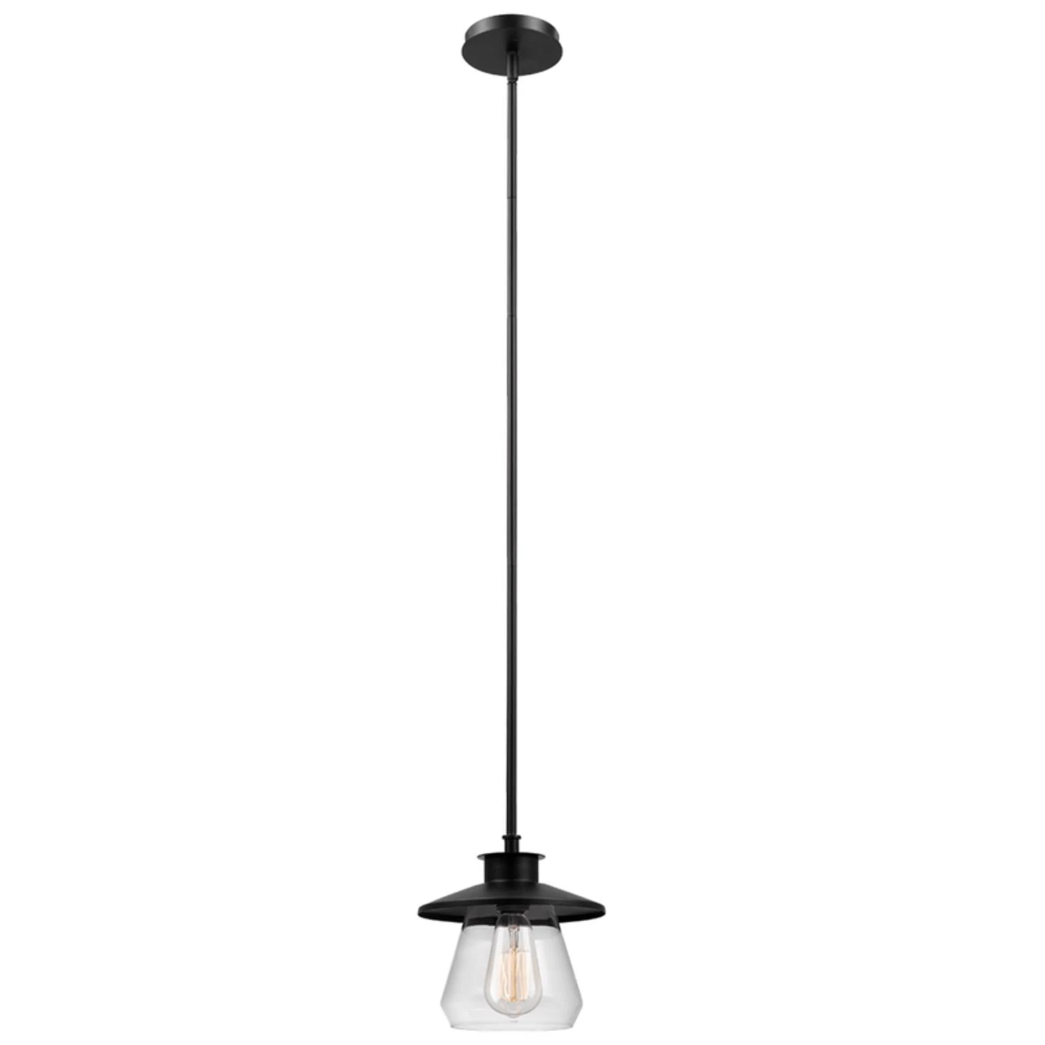 1-Light Pendant, Clear Glass Shades, Oil Rubbed Bronze