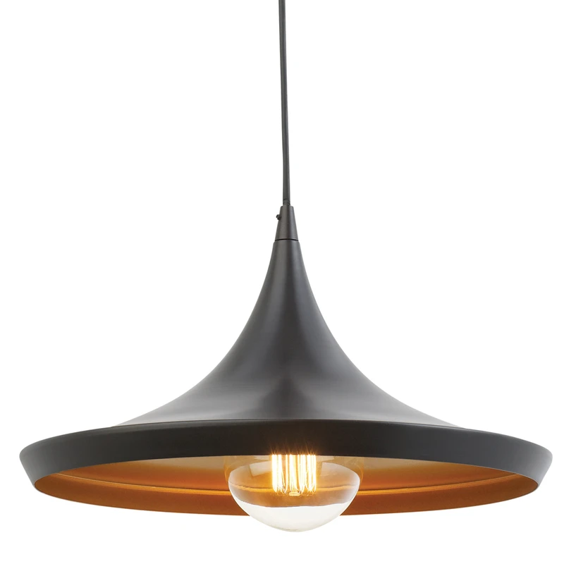 1-Light Pendant, Oil Rubbed Bronze/Gold Finish