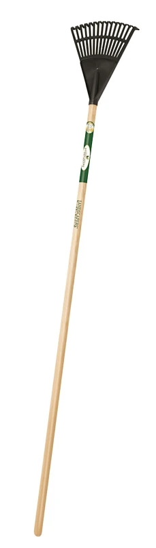 34589 Shrub Rake, 15 Tines, Poly Tines, 48 Inch Wood Handle