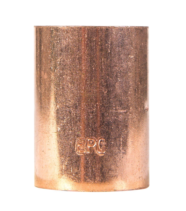 Copper Pipe Coupling With Stop, 1-1/4 In. CxC