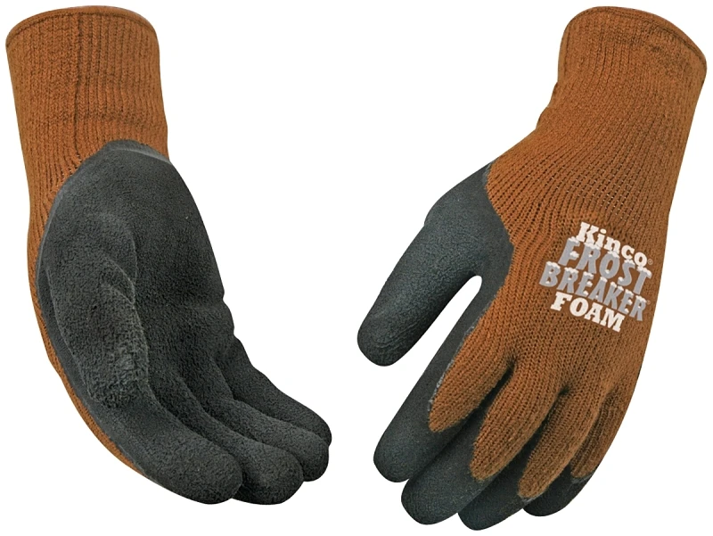Frost Breaker Thermal Work Gloves, Thermal, Latex Palm, Brown Knit, XL
