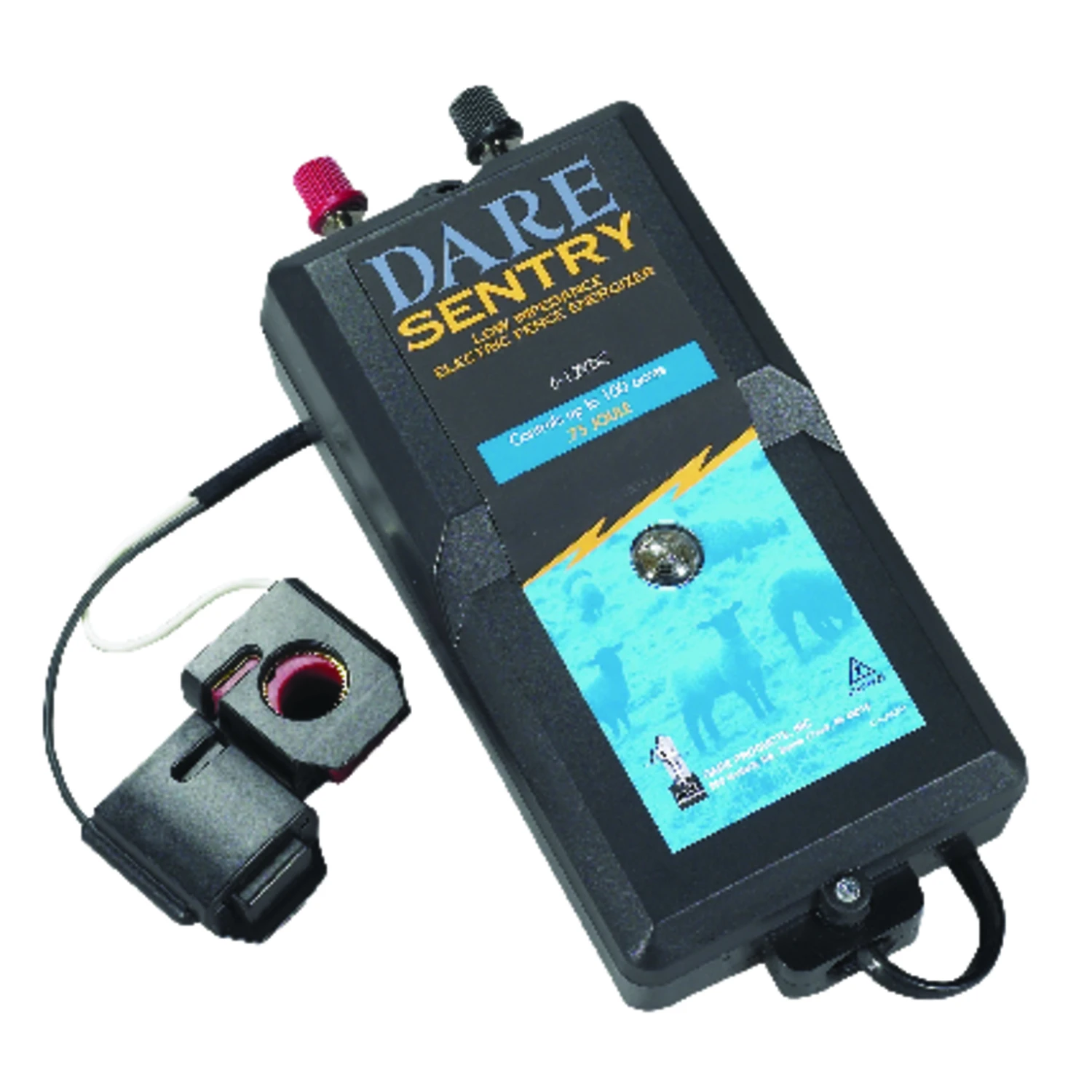 Sentry Series Electric Fence Energizer, 25-Acre, Battery Power, 6-12-Volt Battery