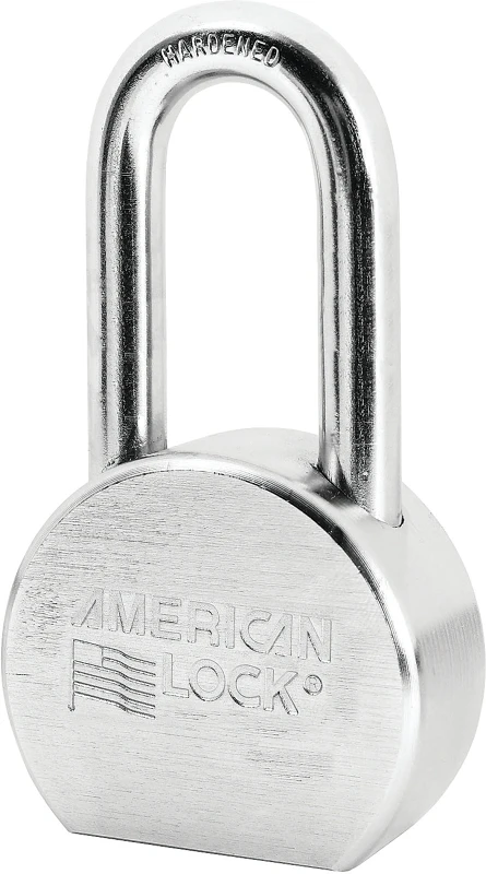 2-1/2 In. High-Security Padlock, Chrome-Plated Steel, 5-Pin Keyed-Alike