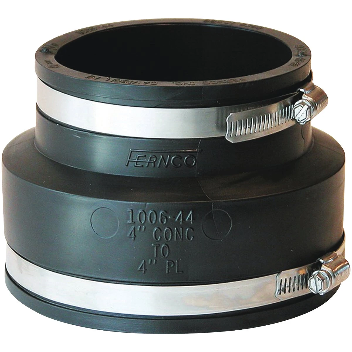 Pipe Coupling, Clay, For Cast Iron, Plastic, Concrete, 4 x 4 In.