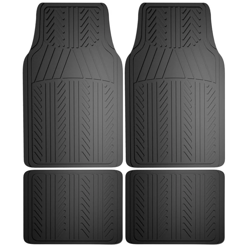 4-Pc. Auto Floor Mat Set, Black Rubber