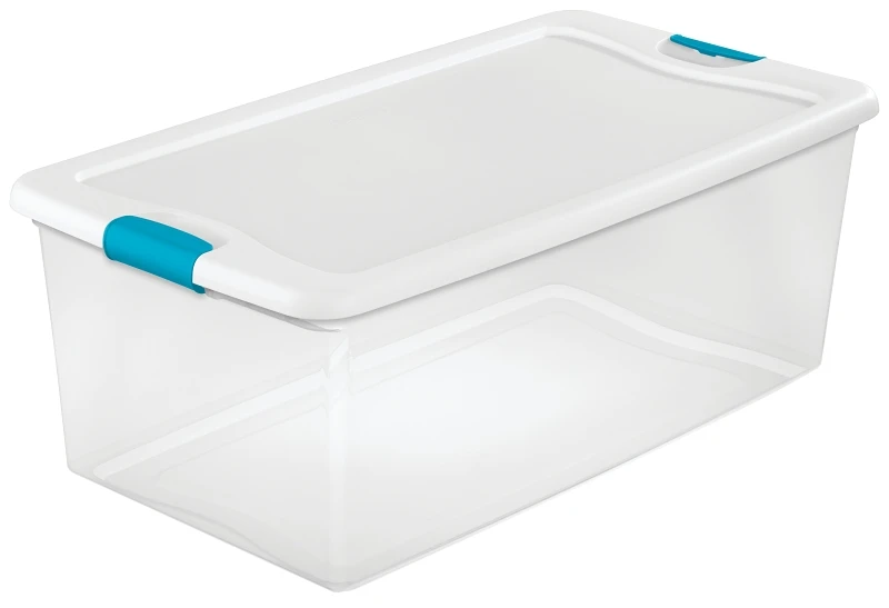 Latching Box, Clear, 106-Qt.