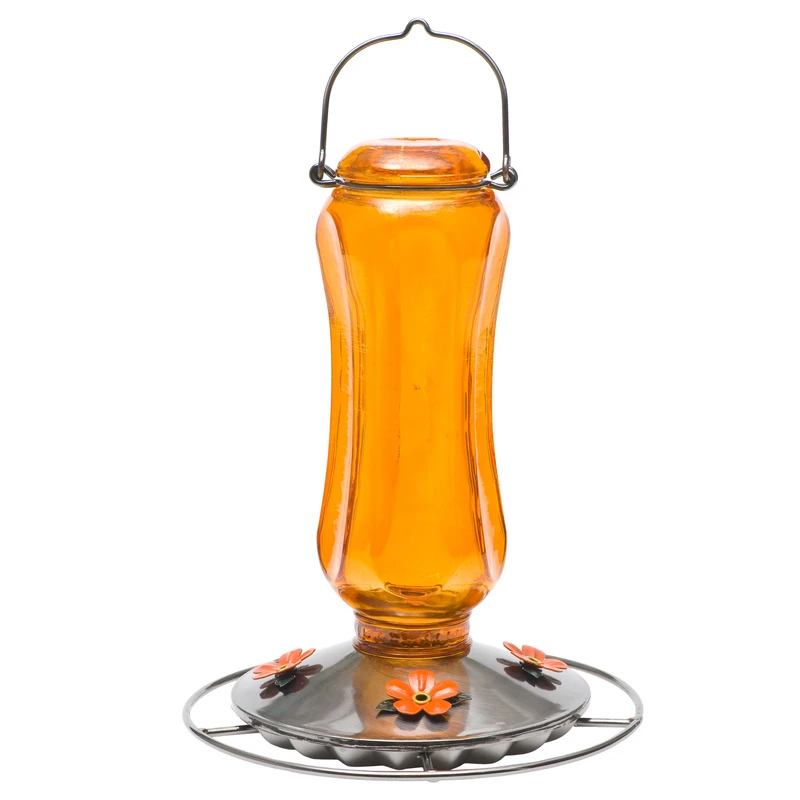 Vintage Oriole Bird Feeder, Carnival Glass