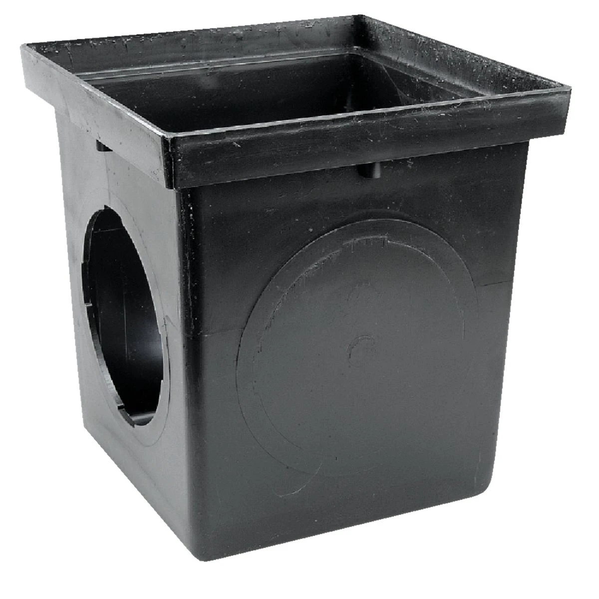 Double Catch Basin with 2 Openings, Black, 12 x 12 In.
